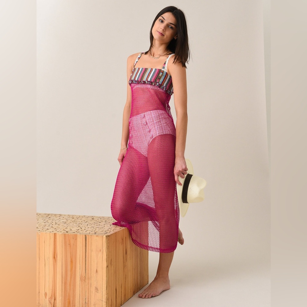 NWT Anim Miza Fishnet Beach Cover Up / Dress - Picture 3 of 13